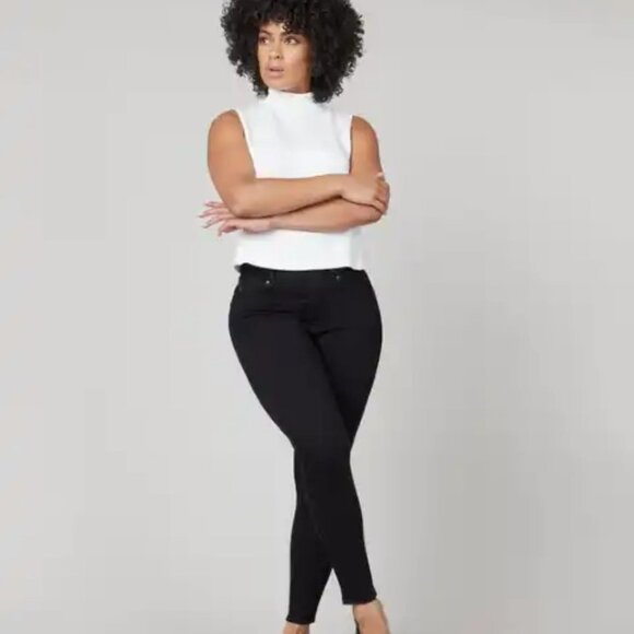 SPANX by Sara Blakely Ankle Skinny Jeans, Clean Black - Picture 1 of 16